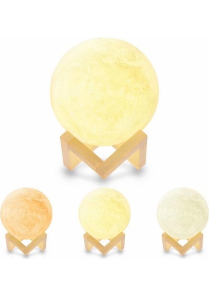 Ay Lambası Gece Lambası 3D Baskılı Ay Işık USB Şarj Serin Beyaz Sıcak Yelloyable Oda Dekorasyon Için (Yurt Dışından)