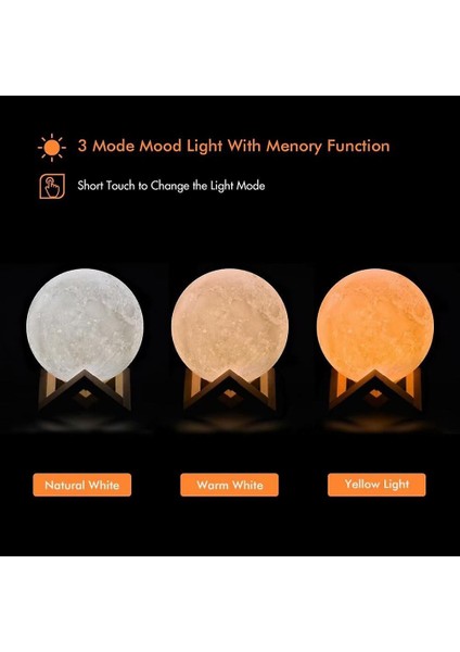Ay Lambası Gece Lambası 3D Baskılı Ay Işık USB Şarj Serin Beyaz Sıcak Yelloyable Oda Dekorasyon Için (Yurt Dışından) fiyatları