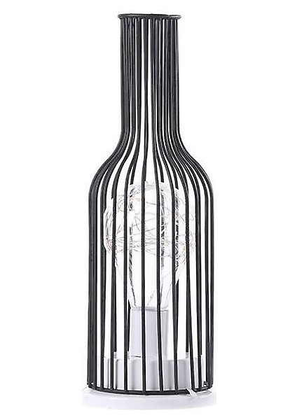 Art LED Table Lamp Reading Lamp Night Light Bedroom Bedside Lamp Desk Lighting Living Room Retro Classic Iron Home Decoration(Wine Bottle) (Yurt Dışından)