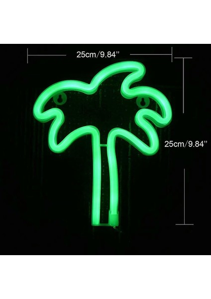 LED Neon Işaretler Sıcak Duvar Lambası Odası Dekor Işığı Çocuk Yatak Odası Tatil Bar Parti Düğün Noel (Hindistan Cevizi Ağacı) (Yurt Dışından)