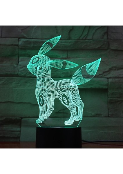 Sylveon Çocuk Yatak Odası Anime Masa Lambası 3D LED Gece Lambası (Yurt Dışından)