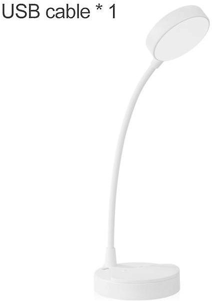 Ledtafellamp Make Up Spiegel LED Licht USB Student Boek Leeslampoogbescherming Mobieletelefoon Houderthuis Slaapzaal Nacht Licht(White) (Yurt Dışından)
