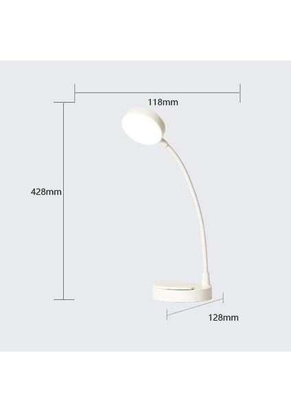 Ledtafellamp Make Up Spiegel LED Licht USB Student Boek Leeslampoogbescherming Mobieletelefoon Houderthuis Slaapzaal Nacht Licht(White) (Yurt Dışından)