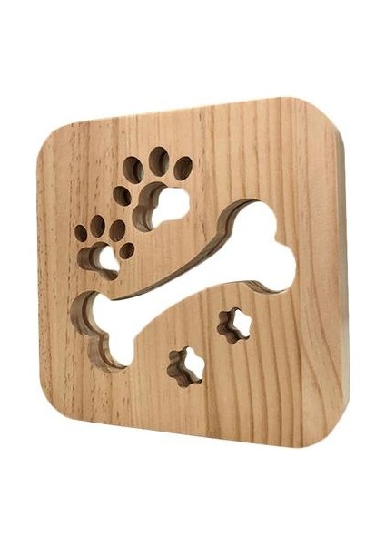 Ahşap Köpek Paw Kurt Kafa Lambası Çocuk Gece Lambası Çocuk Yatak Odası Dekorasyon Sıcak Işık LED USB Gece Işık Çocuk Hediye | Masa Lambaları (Yurt Dışından)