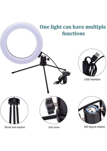 Doldurun Işık Masa Masaüstü Tripod 8 Inç Çapı 20 cm Canlı 13 W 5 V 84LED 2835 Lamba Boncuk Beyaz Işık USB Bağlantısı Zx Zbo8 Dc5 | Masa Lambaları (Yurt Dışından) indirimleri
