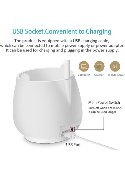 Niclux Masa Lambası LED Masa Lambası Kalem Tutucu ile Okuma Lambası Göz-Korumak Masa Lambaları Kısılabilir Dokunmatik USB Ücretli Masa Işık (Fişli Sürüm) (Yurt Dışından)