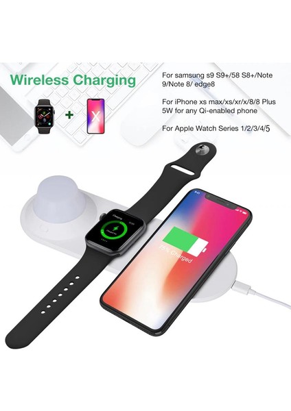 10 W Qi Hızlı Kablosuz Şarj Masa Gece Lambası iPhone x Xr Xs Cep Telefonu Şarj Tutucu Gece Light Cep Telefonu Accessori | Kablosuz Şarj (Yurt Dışından)