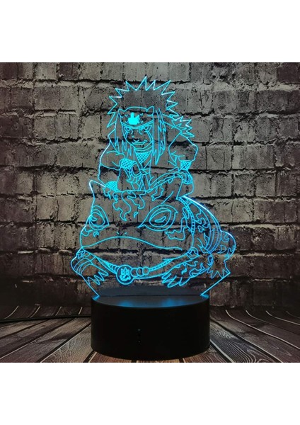 Naruto Jiraiya Light Japan Manga Cartoon Comic Sasuke Itachi LED Night Light For Boy Living Room Gama Sennin 3D Optical Cartoon Lighting 7 C (Yurt Dışından)