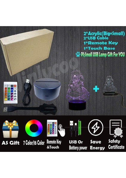 Naruto Jiraiya Light Japan Manga Cartoon Comic Sasuke Itachi LED Night Light For Boy Living Room Gama Sennin 3D Optical Cartoon Lighting 7 C (Yurt Dışından) modelleri