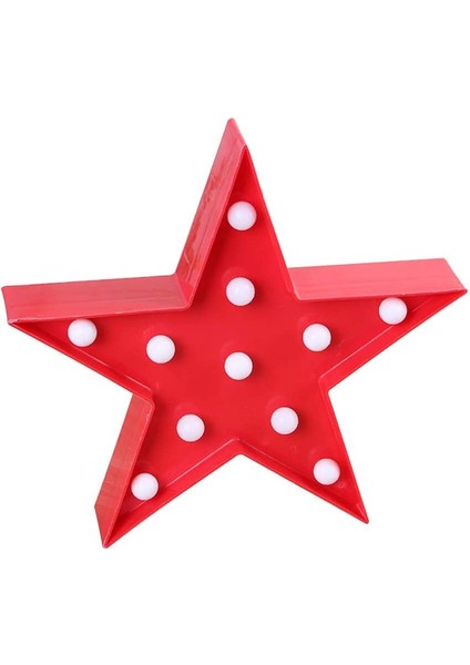 Vosarea LED Star Shape Night Light Marquee Light Battery Operated LED Night Lamp Home Christmas Decoration (Red) (Yurt Dışından)