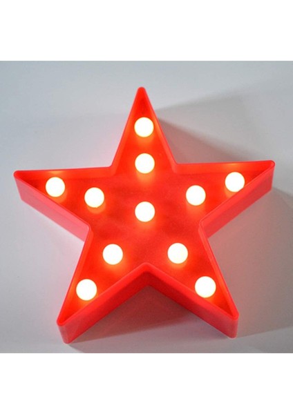 Vosarea LED Star Shape Night Light Marquee Light Battery Operated LED Night Lamp Home Christmas Decoration (Red) (Yurt Dışından) fiyatları