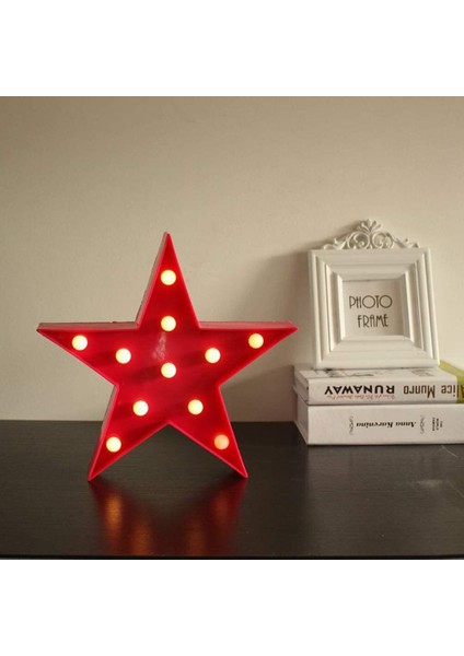 Vosarea LED Star Shape Night Light Marquee Light Battery Operated LED Night Lamp Home Christmas Decoration (Red) (Yurt Dışından) modelleri