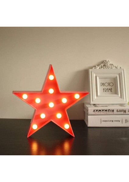 Vosarea LED Star Shape Night Light Marquee Light Battery Operated LED Night Lamp Home Christmas Decoration (Red) (Yurt Dışından) fırsatları