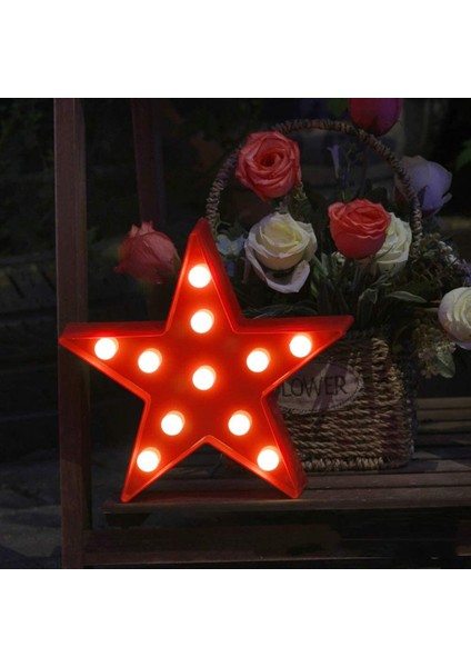 Vosarea LED Star Shape Night Light Marquee Light Battery Operated LED Night Lamp Home Christmas Decoration (Red) (Yurt Dışından) indirimleri