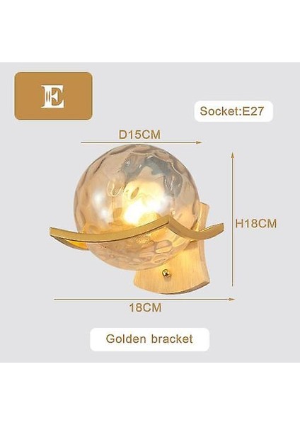 Modern Minimalist LED Wall Sconce For Bedroom Bedside Aisle Creative Vanity Light Shade Luxury Living Room Wall Lamp Decor(E Golden) (Yurt Dışından)