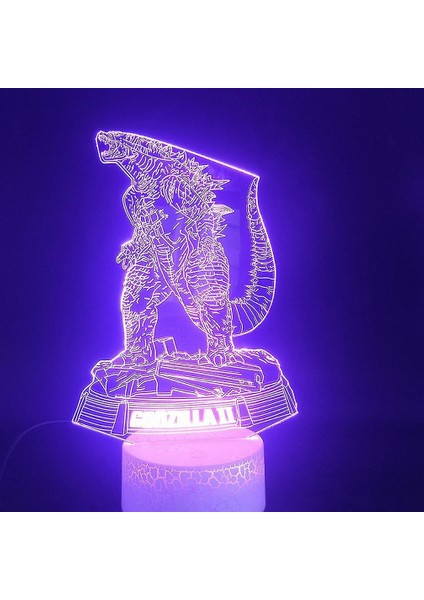 Dinozor Godzilla 3D LED Gece Lambası Yatak Odası Masa Lambası Renk Değiştirme (Yurt Dışından)