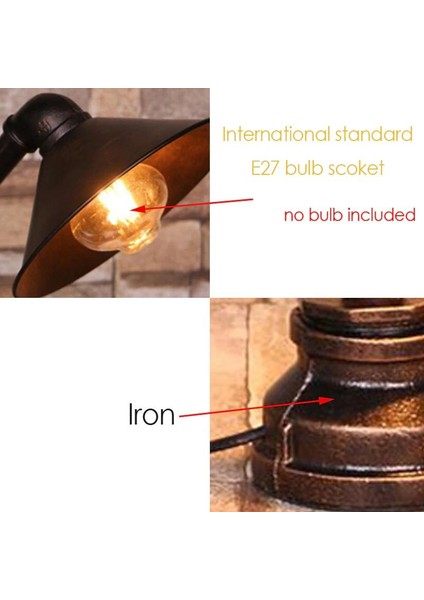 Endüstriyel Buhar Punk Çalışma Işık 110 V 220 V Anahtarlama E27 Masa Işık Su Borusu Demir Masa Masası Başucu Yatak Odası Lambası | LED Masa Lambaları (Yurt Dışından) indirimleri