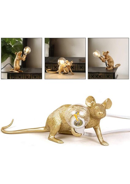 Seletti Morden Fare Masası Lambaları LED Başucu Masa Lambası Ev Yatak Odası Için Dekorasyon Art Deco Sıçan Gece Işıkları Ab / Au / Abd / Ingıltere Fiş (Siyah) (Yurt Dışından)
