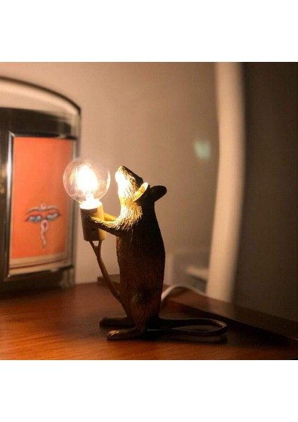 Seletti Morden Fare Masası Lambaları LED Başucu Masa Lambası Ev Yatak Odası Için Dekorasyon Art Deco Sıçan Gece Işıkları Ab / Au / Abd / Ingıltere Fiş (Siyah) (Yurt Dışından)
