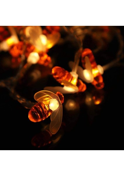 Bee Solar Led, Solar Powered Bee Shape String LED Lights Outdoor Courtyard Waterproof Decorative Lamp(5m) (Yurt Dışından)