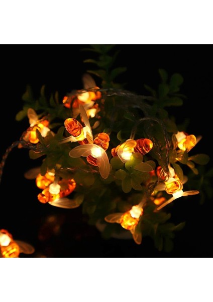 Bee Solar Led, Solar Powered Bee Shape String LED Lights Outdoor Courtyard Waterproof Decorative Lamp(5m) (Yurt Dışından)