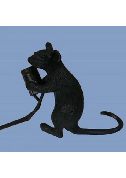 Mouse Desk Lamps Seletti Morden LED Bedside Table Lamp For Home Bedroom Decoration Art Deco Rat Night Lights Eu/au/us/uk Plug(Sitting Black) (Yurt Dışından)