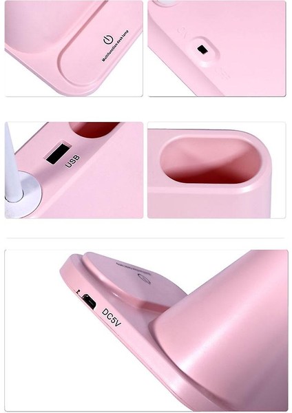 Dokunmatik Karartma ve Göz Koruma LED USB Şarj Masası Lambası (Pembe) (Yurt Dışından) modelleri