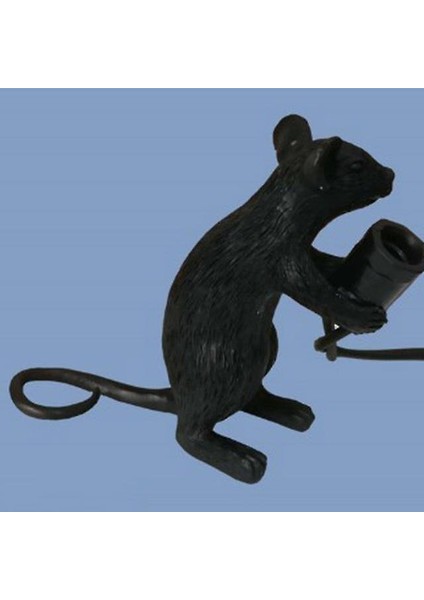 Mouse Desk Lamps Seletti Morden LED Bedside Table Lamp For Home Bedroom Decoration Art Deco Rat Night Lights Eu/au/us/uk Plug(Standing Black) (Yurt Dışından)
