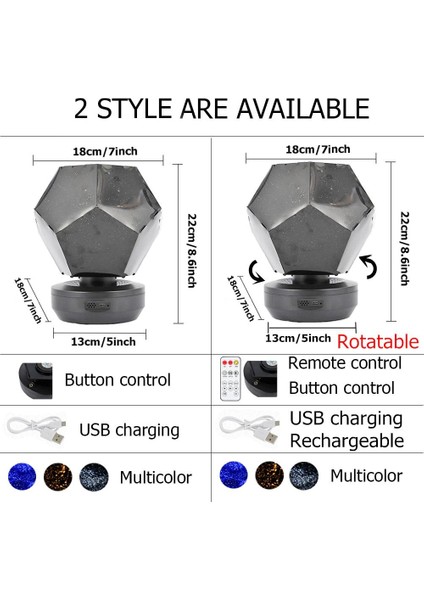 Yıldız Projektör Galaxy Lamba Işık Yıldızlı Gökyüzü Gece Lambası LED Masa Lambası Lite Starlight Nightlight Skylight Hediye Çocuklar Için | LED Gece Işıkları (Yurt Dışından)