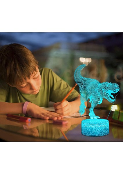Dinozor Erkek Oyuncak Hediyeler, Oda Dekor ve Için 3D Illusion Lamba Hediyelerkreş (Stil2) (Yurt Dışından) fırsatları