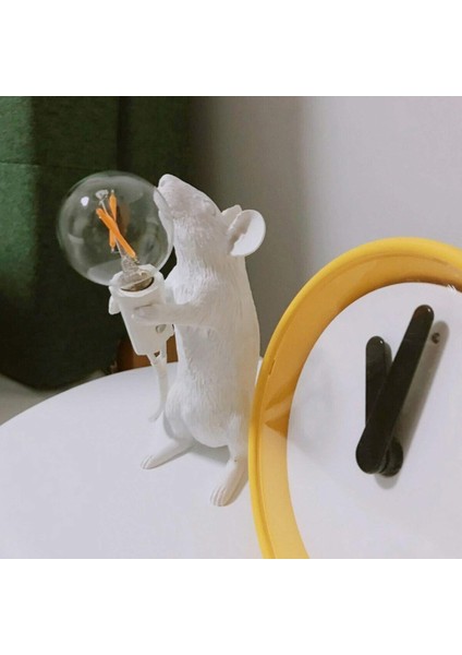 Mouse Desk Lamps Seletti Morden LED Bedside Table Lamp For Home Bedroom Decoration Art Deco Rat Night Lights Eu/au/us/uk Plug(Lying Gold) (Yurt Dışından)