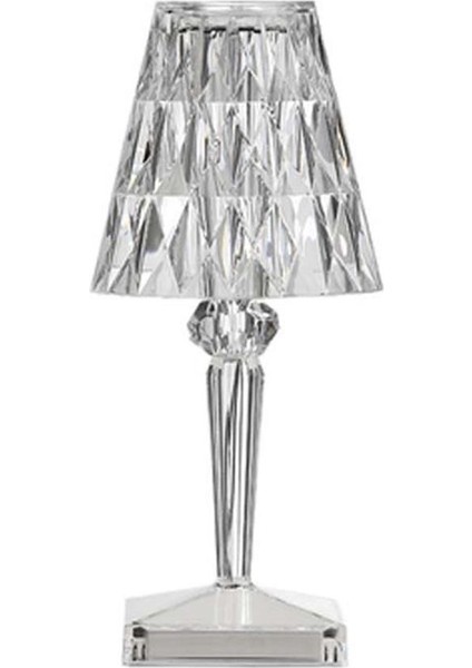 11.5 cm Elmas Masa Lambası, 220 V USB Şarj Net Kırmızı Başucu Dekoratif Kristal LED Masa Lambası, Akrilik LED Masa Lambası, Şeffaf Masa Lambası (Yurt Dışından)