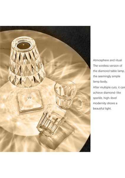 11.5 cm Elmas Masa Lambası, 220 V USB Şarj Net Kırmızı Başucu Dekoratif Kristal LED Masa Lambası, Akrilik LED Masa Lambası, Şeffaf Masa Lambası (Yurt Dışından)