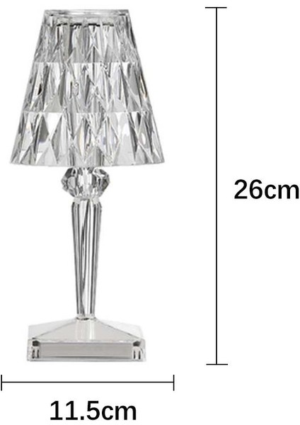 11.5 cm Elmas Masa Lambası, 220 V USB Şarj Net Kırmızı Başucu Dekoratif Kristal LED Masa Lambası, Akrilik LED Masa Lambası, Şeffaf Masa Lambası (Yurt Dışından)