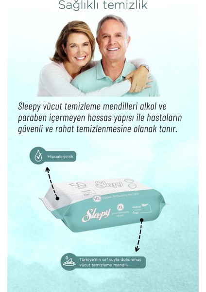 Hasta Vucüt Temizleme Islak Mendil Havlu 50 Yaprak Xl 18 Li Set (3pk*6) modelleri