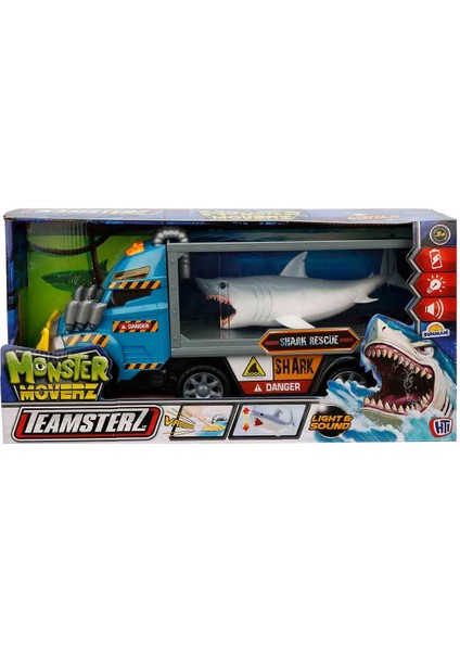 Monster Moverz Sesli ve Işıklı Köpek Balığı Kurtarma Kamyonu 40 Cm.