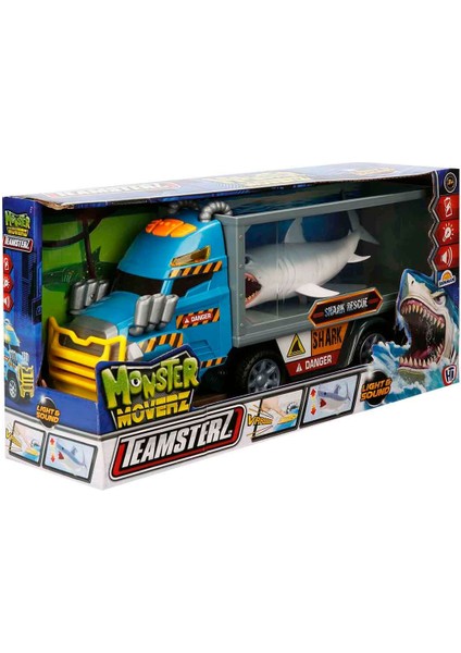 Monster Moverz Sesli ve Işıklı Köpek Balığı Kurtarma Kamyonu 40 Cm.