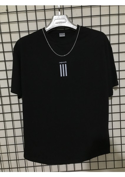 Oversize Tşirt Siyah Impavido 3 Çizgi modelleri