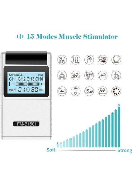 15 Modlu Ems Kas Stimülatörü - Gri (Yurt Dışından)