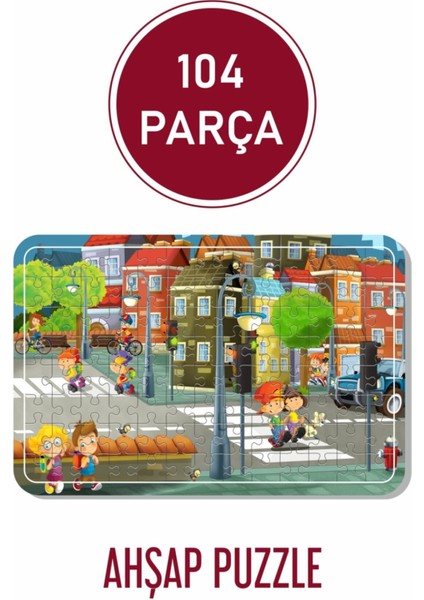 Sokakta Gezinti 104 Parça Ahşap Puzzle