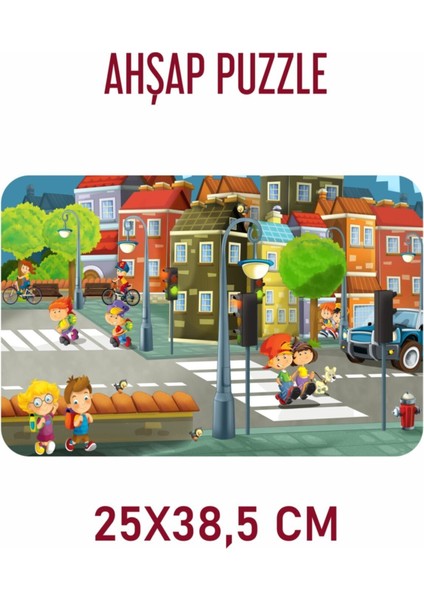 Sokakta Gezinti 104 Parça Ahşap Puzzle modelleri