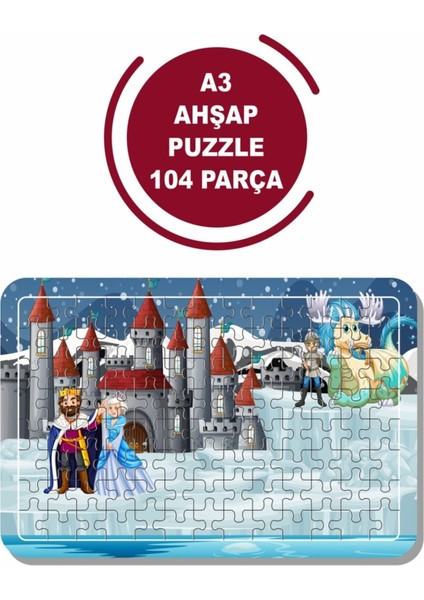 Ejderha ve Şövalye A3 104 Parça Puzzle, Oyuncak, Yapboz