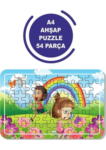 Doğada Oyun A4 54 Parça Puzzle, Oyuncak, Yapboz