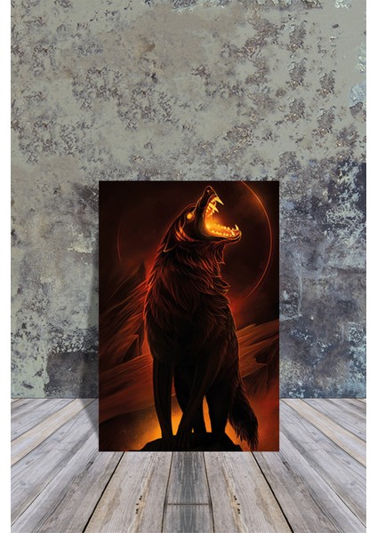 Ahşap Poster Kurt 20x30 cm