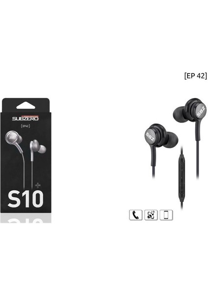 Kablolu Kulak Içi Kulaklık - S10 - S10 Plus Mikrofonlu - Ses Aç Kapa - Yanıtla - EP42