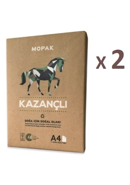 Kazançlı Ofis A4 Fotokopi Kağıdı 80 G/m² 1000 Sayfa 2 Paket