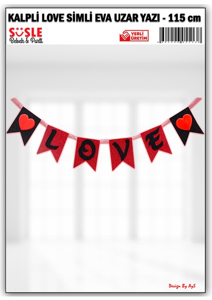 Kalpli Love, Simli Eva Uzar Yazı - 17cm x 115cm indirimleri