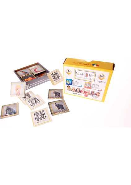 Wooden Toys Memory Up Hafıza Geliştirme Kartı 4 Farklı Set 140 Fotoğraflı Kart