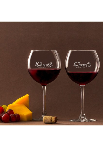 Cheers Tasarımlı Yılbaşı Konsept Piedmont Şarap Kadeh Seti fiyatları