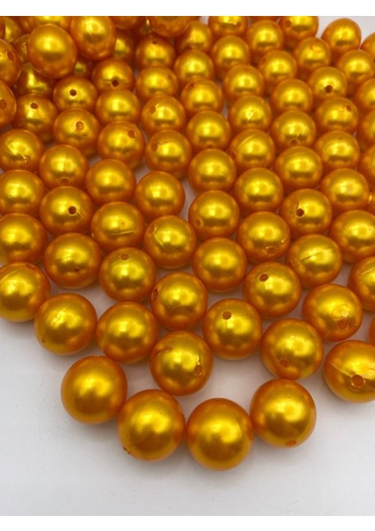 20MM Turuncu Renk Plastik Inci Boncuk, Çanta ve Takı Yapım Boncuğu (250 Gr,~60 Adet)
